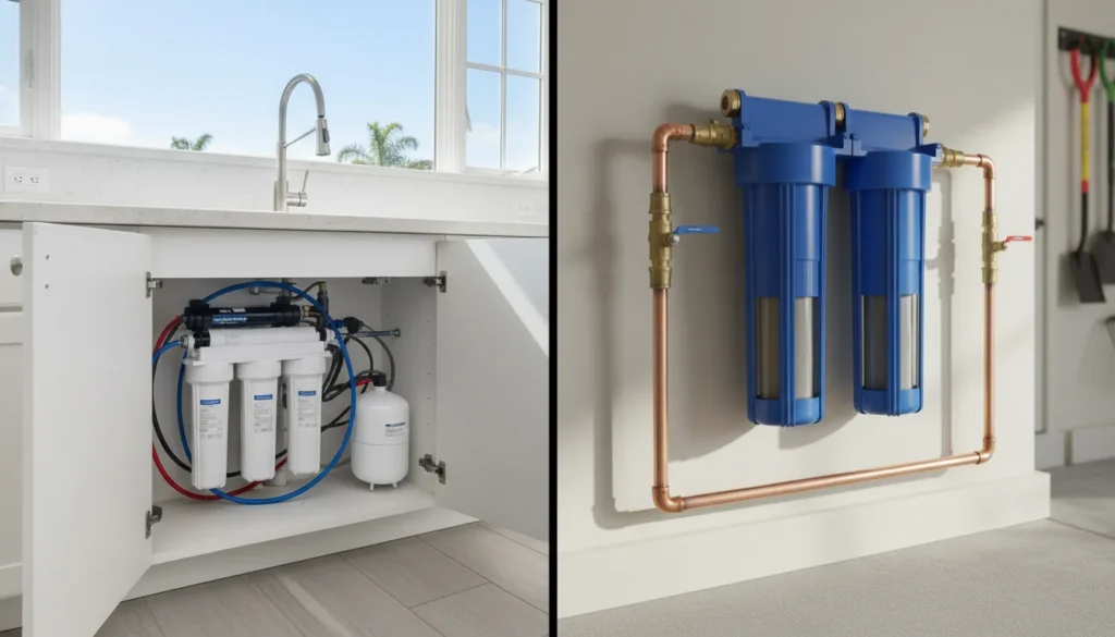 Reverse osmosis system vs whole house water filter comparison side by side