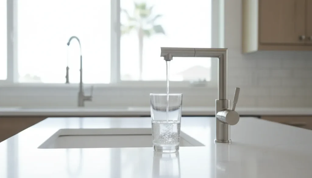 modern San Diego kitchen with a dedicated brushed nickel RO faucet installed