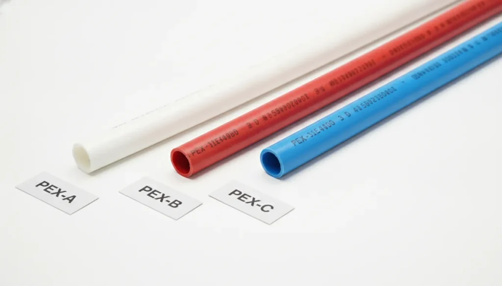 PEX-A versus PEX-B versus PEX-C pipe comparison
