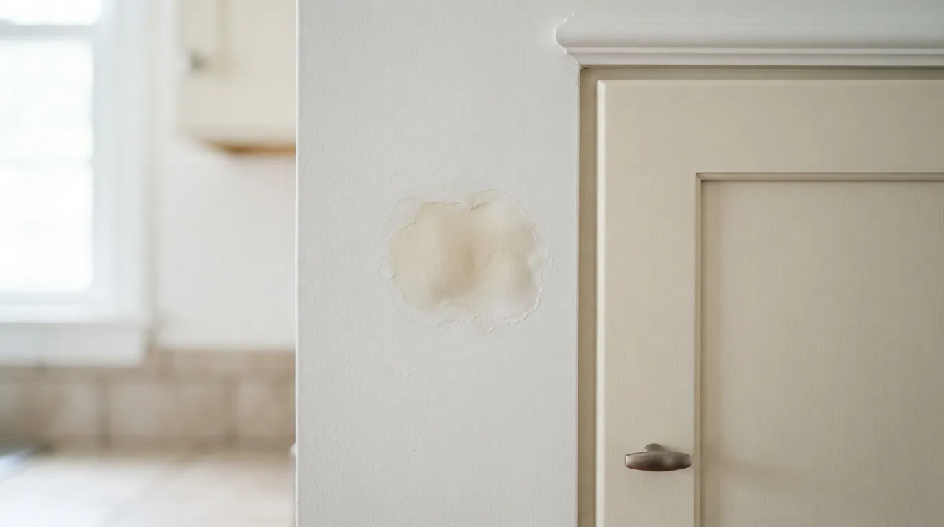 Unexpected damp patch signaling a possible pipe leak in a newer 4S Ranch home