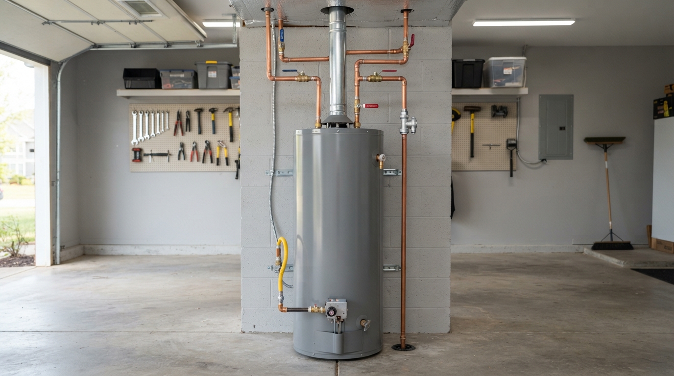 Newly installed water heater replacement in a Carmel Mountain Ranch home