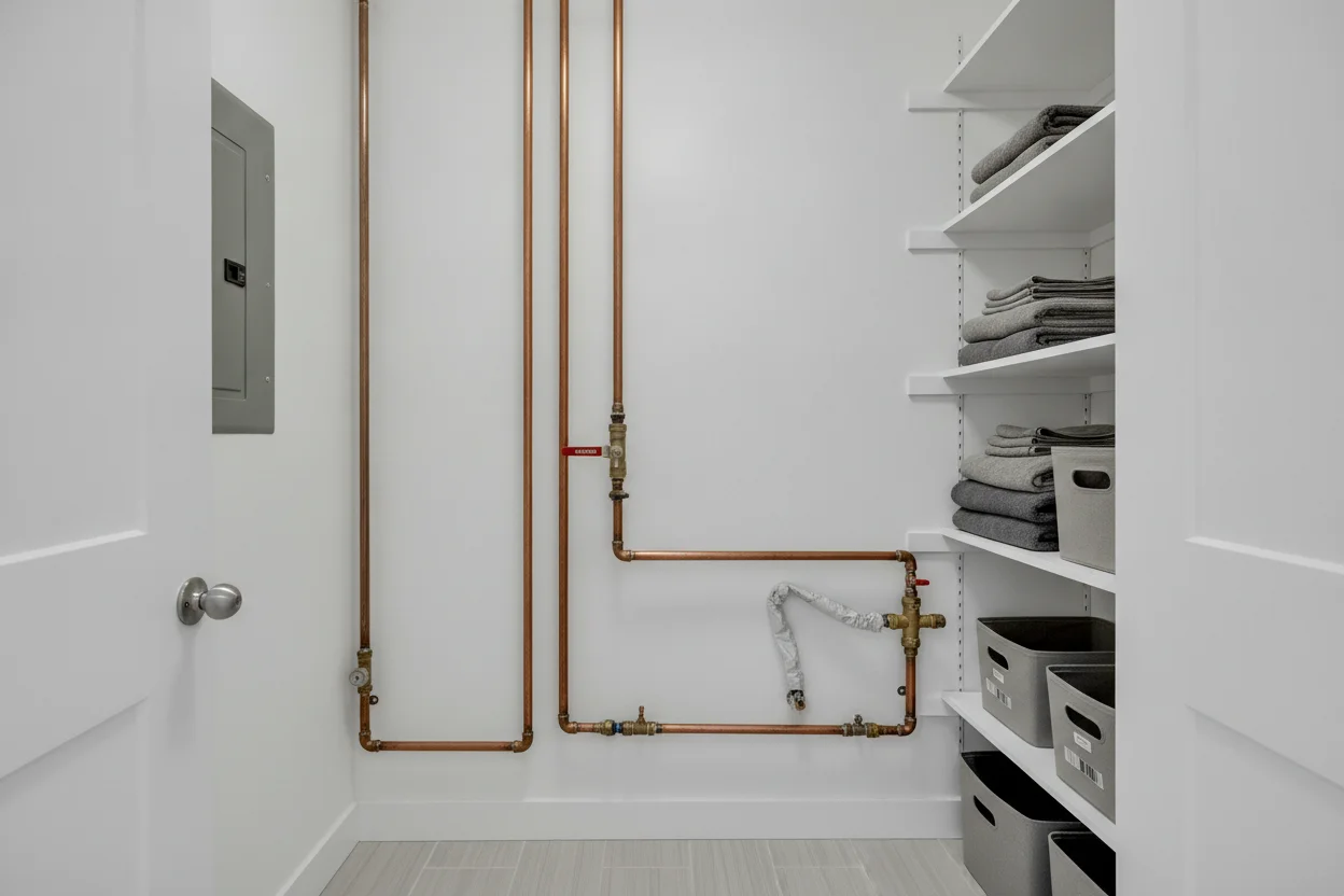 Completed riser repipe work in a University City condo building